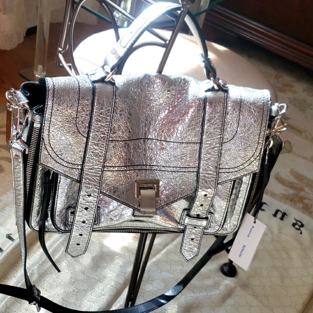 PROENZA SCHOULER Medium PS1 Satchel in Silver